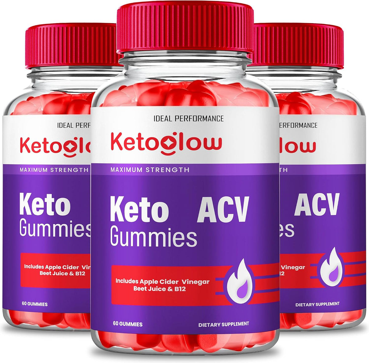 Keto Glow ACV Gummies – Maximum Strength, All-Natural Support Formula (3 Pack) - görsel 1