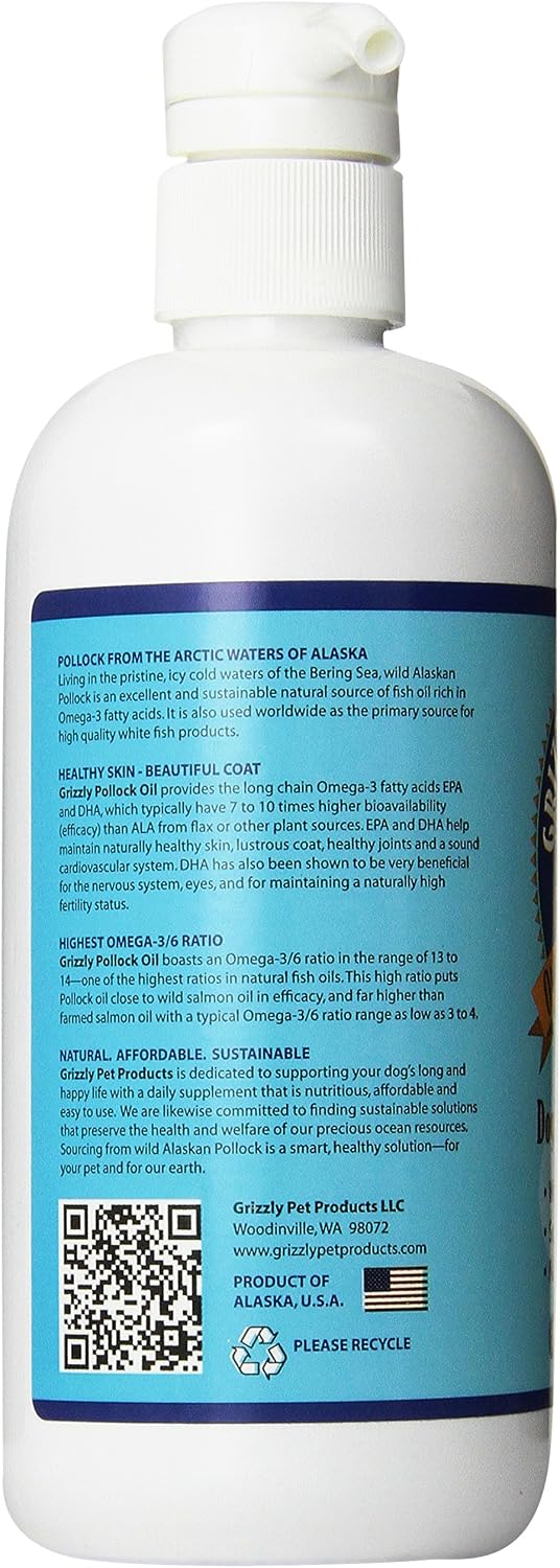 Grizzly Pollock Oil Dog Food Supplement, 16 Ounce - görsel 2