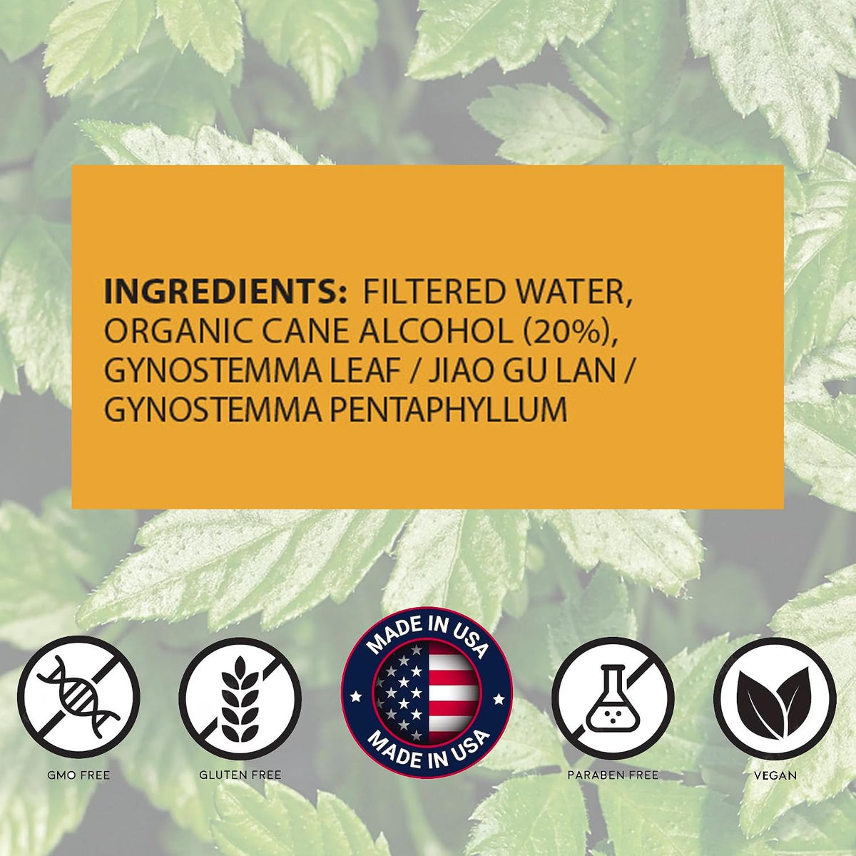 Gynostemma Leaf Tincture - Organic Jiao Gu Lan Liquid Extract by root + spring - görsel 2
