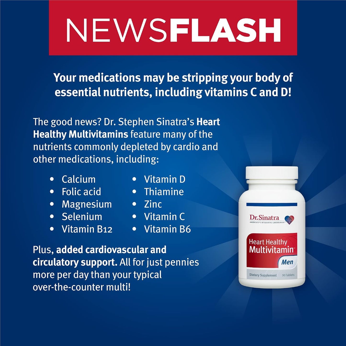 Dr. Sinatra Heart Healthy Multivitamin for Men, 90 Tablets (30-Day Supply) - görsel 4