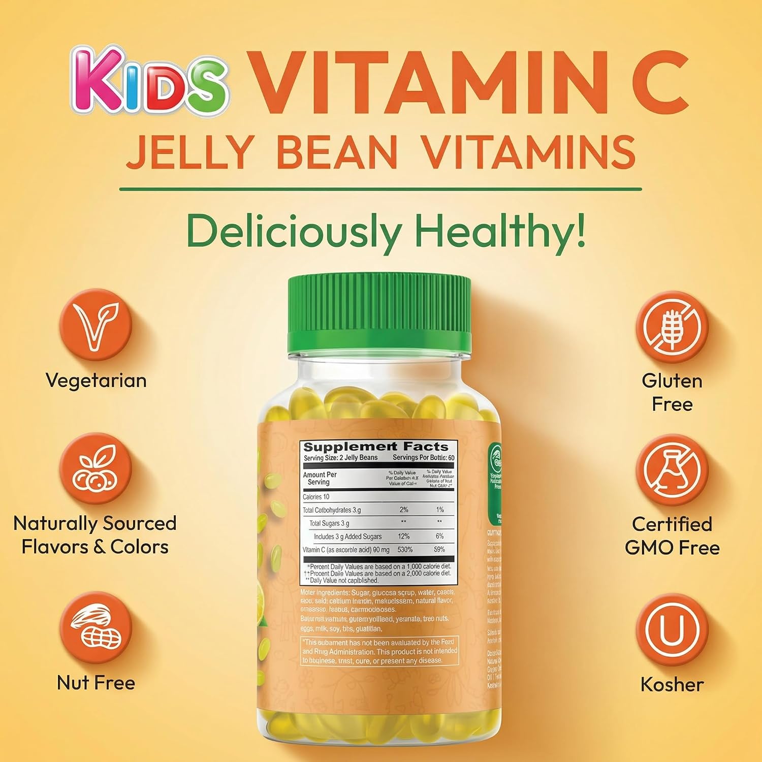 Human Beanz Vitamin C Jelly Bean Gummies for Children - 120 Count - görsel 7