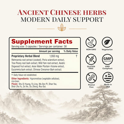 Health Concerns Rehmannia 8 – A Classic Chinese Herbal Formula for Kidney and Urinary Health – 90 Capsules