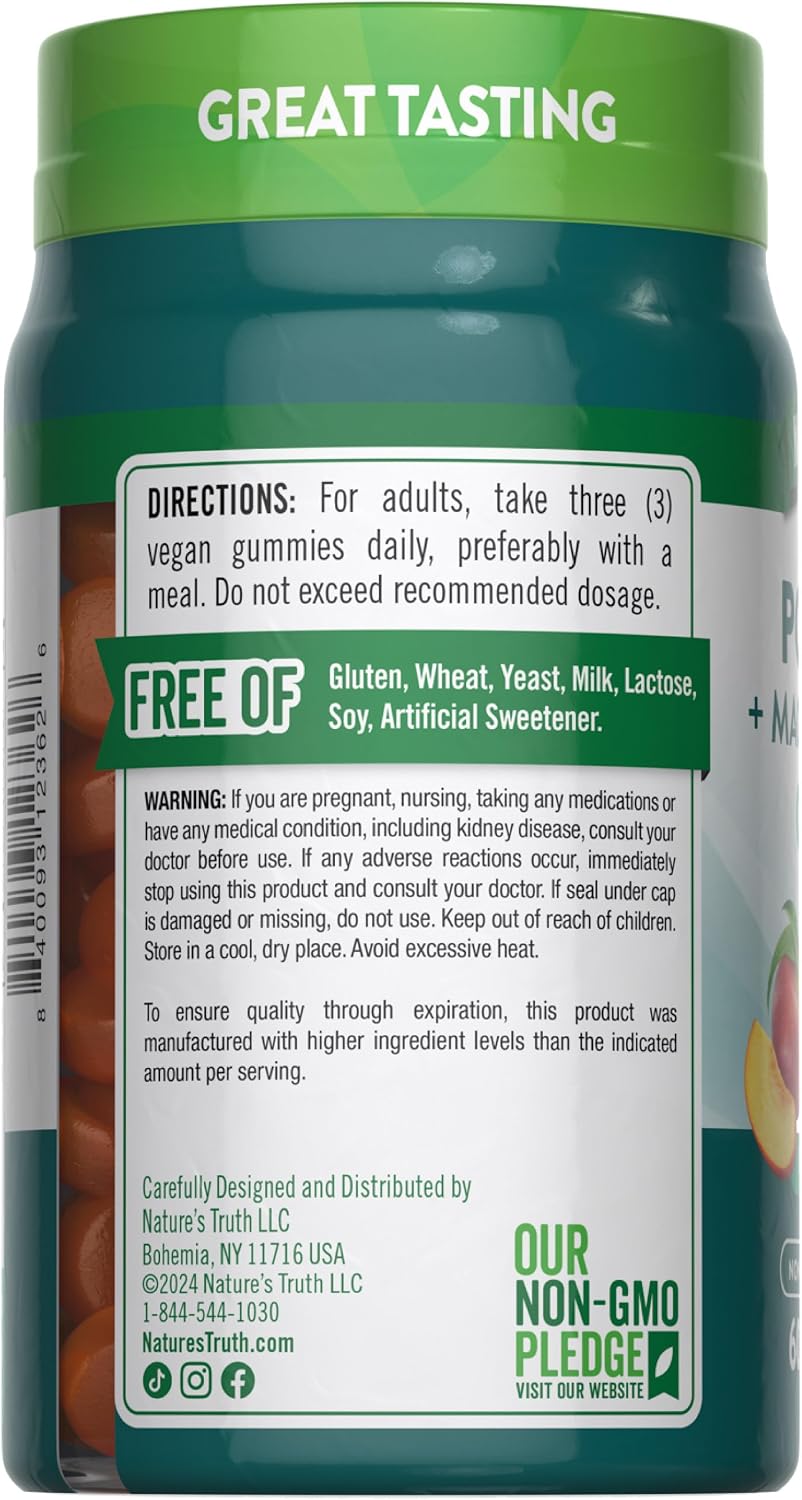 Nature's Truth Potassium Magnesium Citrate Gummies (60 Count) - Vegan, Non-GMO, Gluten-free Supplement - görsel 7