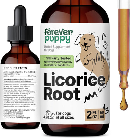 Forever Puppy Liquorice Root Tincture for Dogs - Respiratory Health Supplement (60 ml)