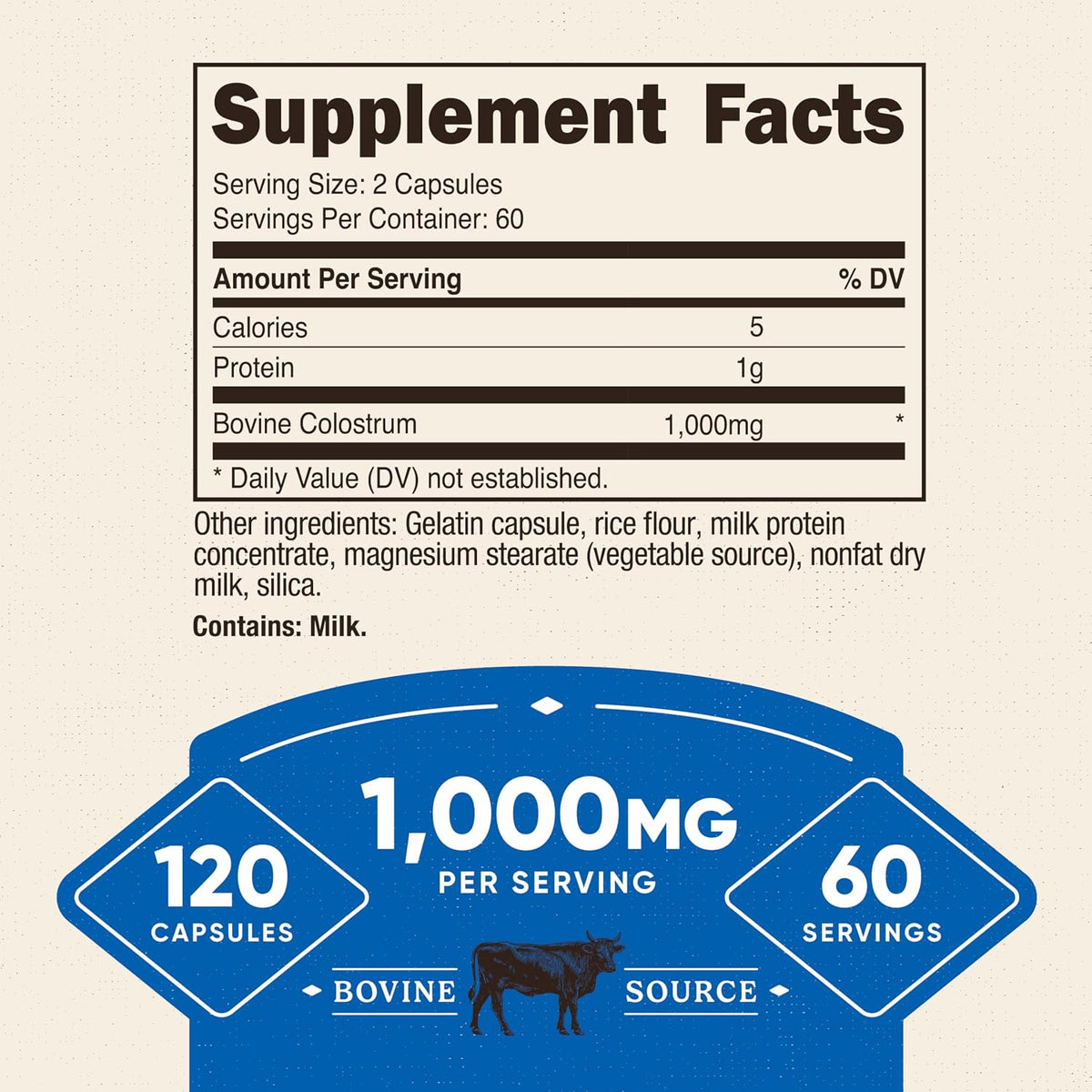 Nutricost Colostrum 1000mg, 120 Capsules - görsel 2
