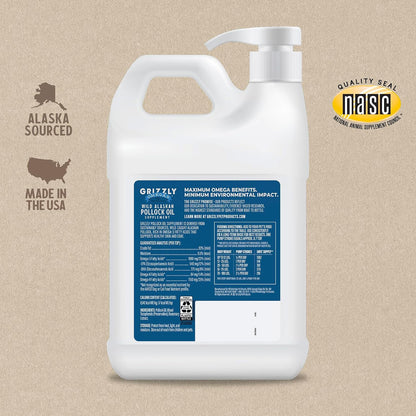 Grizzly Pollock Oil Dog Food Supplement, 1.9 L