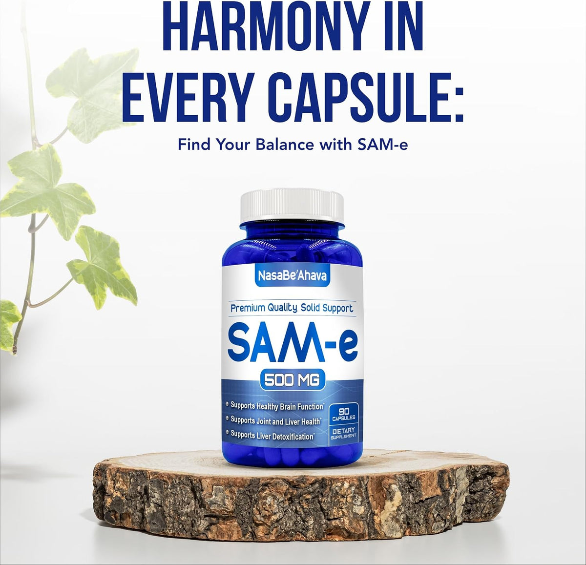 SAM-e 500mg Supplement – S-Adenosyl-L-Methionine for Mood & Bone Support, 90 Capsules - görsel 7