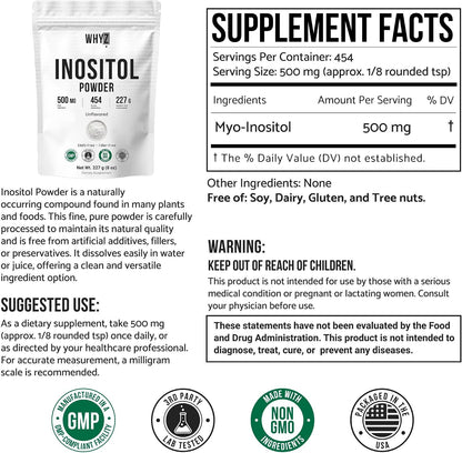 Inositol Powder 227g - Pure Inositol Supplement for Ovarian Health, Fertility & Hormonal Balance – Image 2