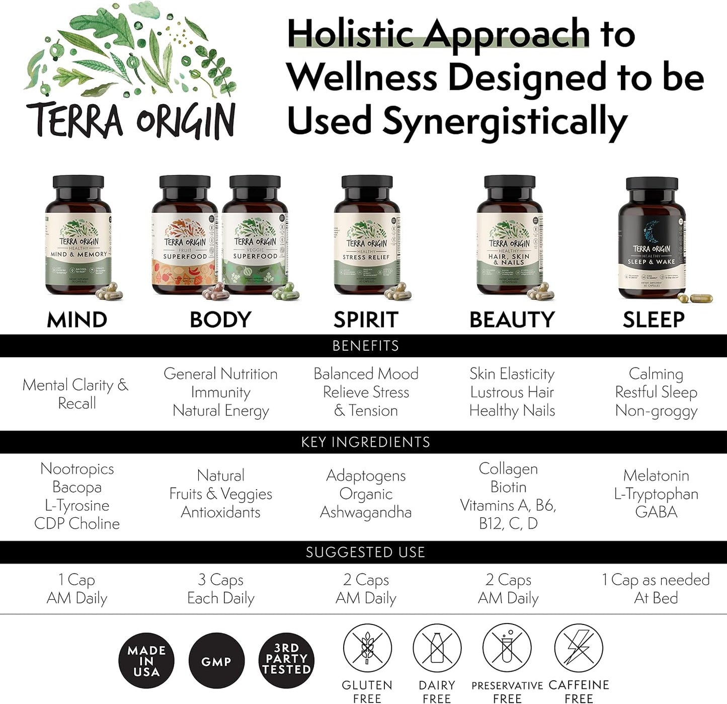 TERRA ORIGIN Veggie Superfood Supplement - 90 Veggie Capsules - Natural Antioxidant for Adults - görsel 5