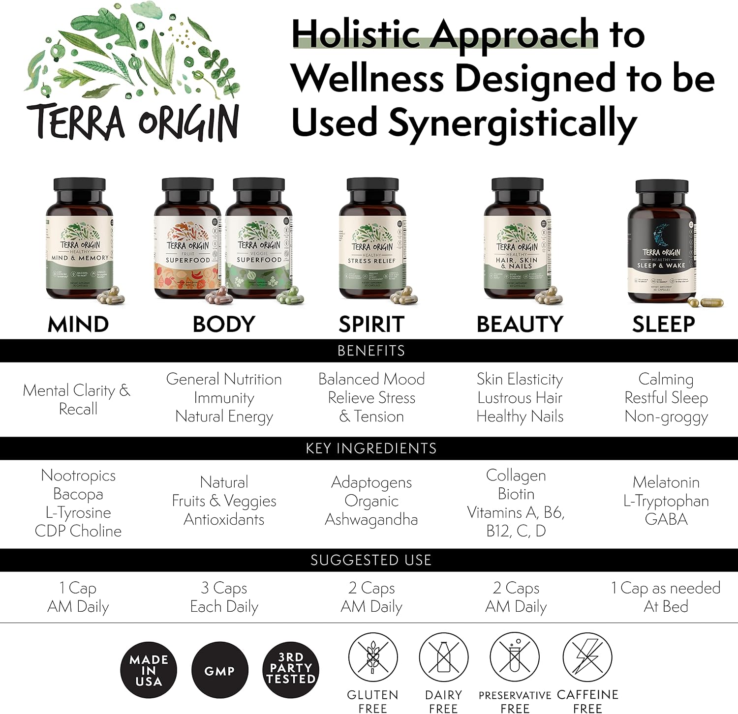 TERRA ORIGIN Veggie Superfood Supplement - 90 Veggie Capsules - Natural Antioxidant for Adults - görsel 5