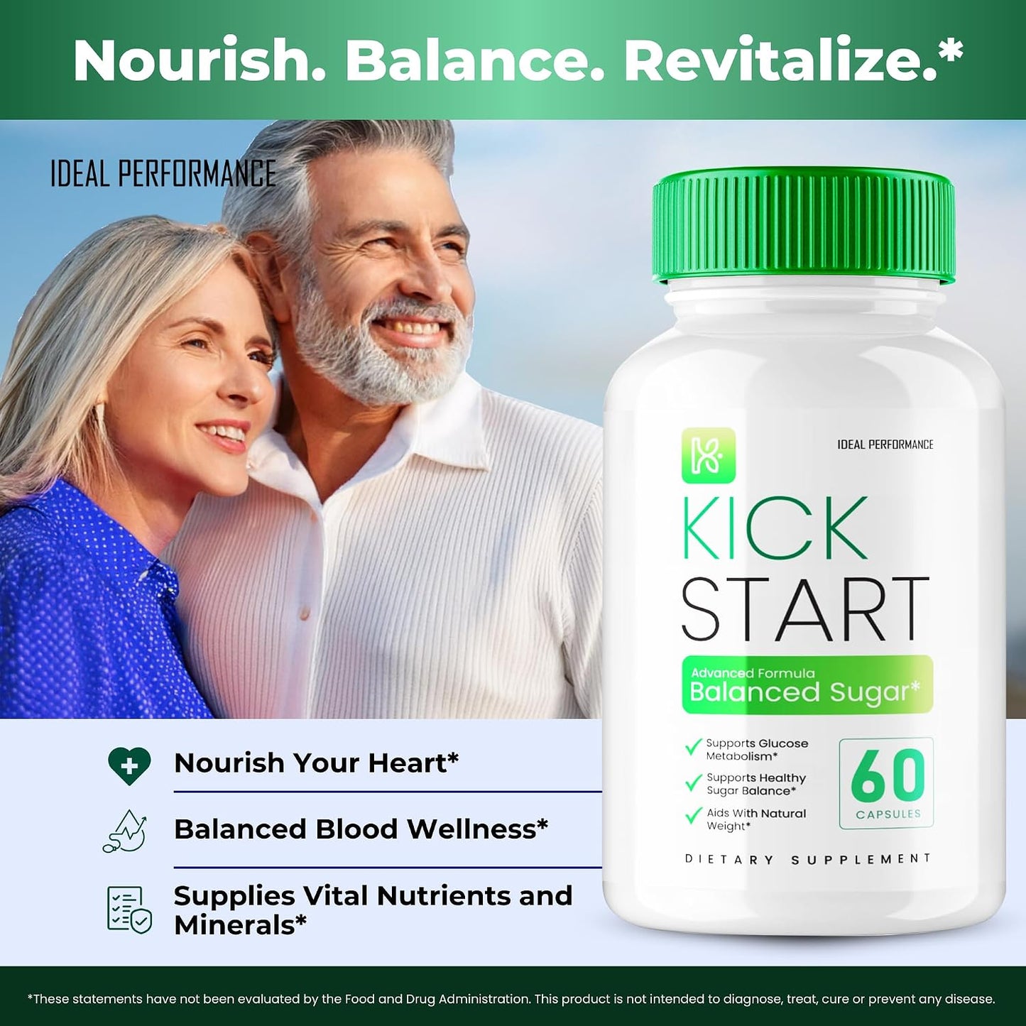 IDEAL PERFORMANCE Kick Start Capsules - Balanced Blood Sugar Supplement & Glyco Optimiser (2 Pack) - görsel 5