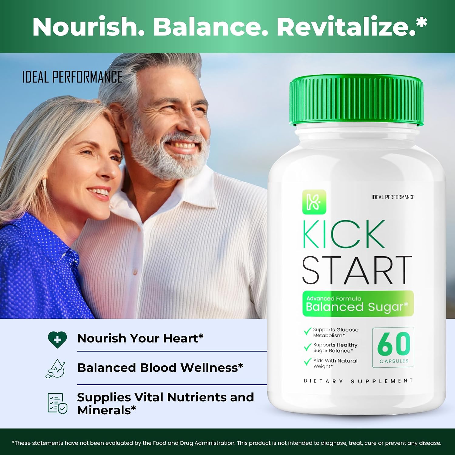 IDEAL PERFORMANCE Kick Start Capsules - Balanced Blood Sugar Supplement & Glyco Optimiser (2 Pack) - görsel 5