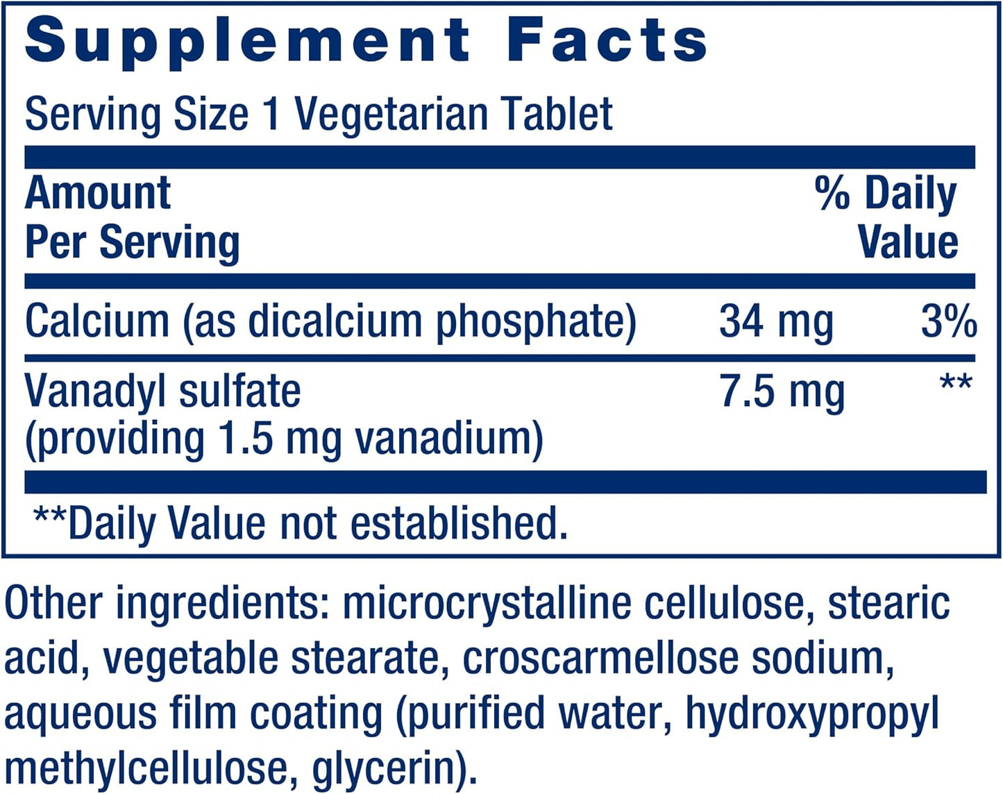 Life Extension Vanadyl Sulphate, Trace Mineral Supplement for Metabolic Support – 100 Tablets - görsel 3