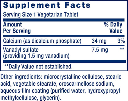 Life Extension Vanadyl Sulphate, Trace Mineral Supplement for Metabolic Support – 100 Tablets