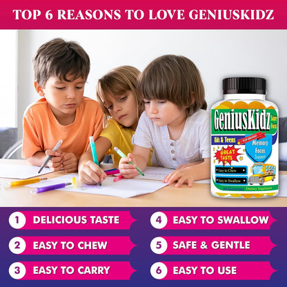 Brain Support Focus Gummies for Kids and Teens – Omega-3 DHA Supplement