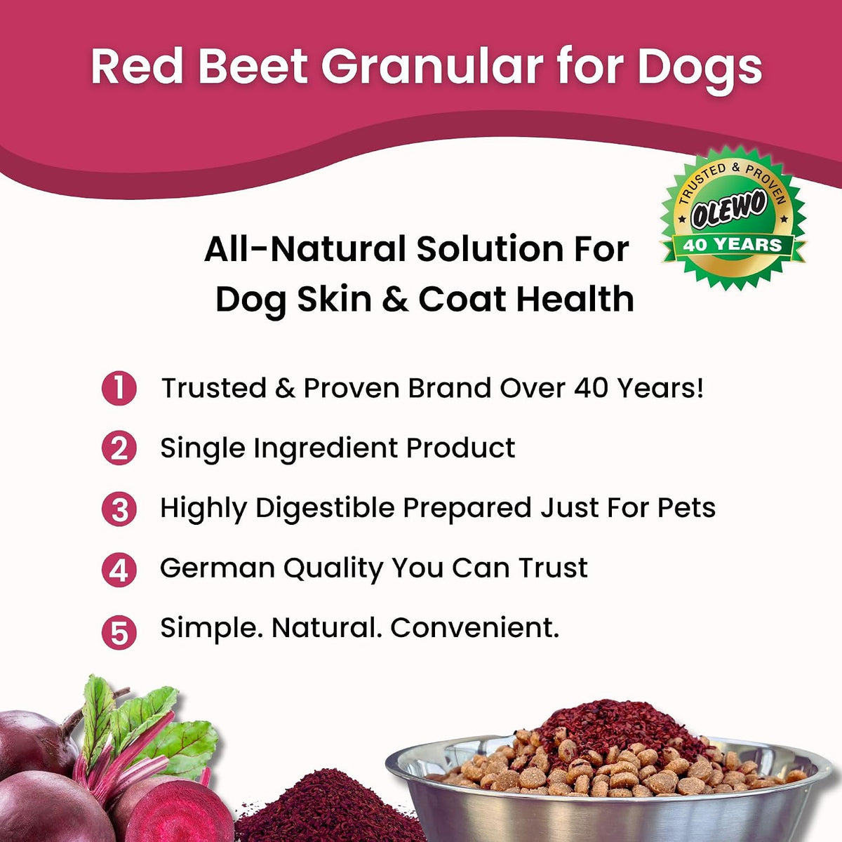 Olewo Red Beets for Dogs Granules – 623 g - görsel 2