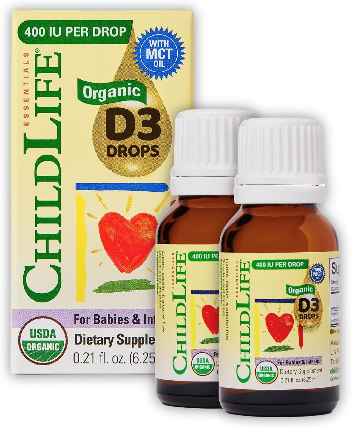ChildLife Essentials Organic Vitamin D3 Drops – for Infants & Newborns, 400 IU per Serving, USDA Organic, Flavourless (approx. 6 ml) - görsel 9