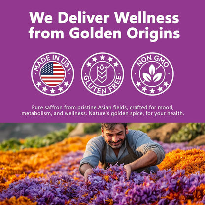 HyberVive Saffron Supplements 88.5mg - 90 Vegan Capsules