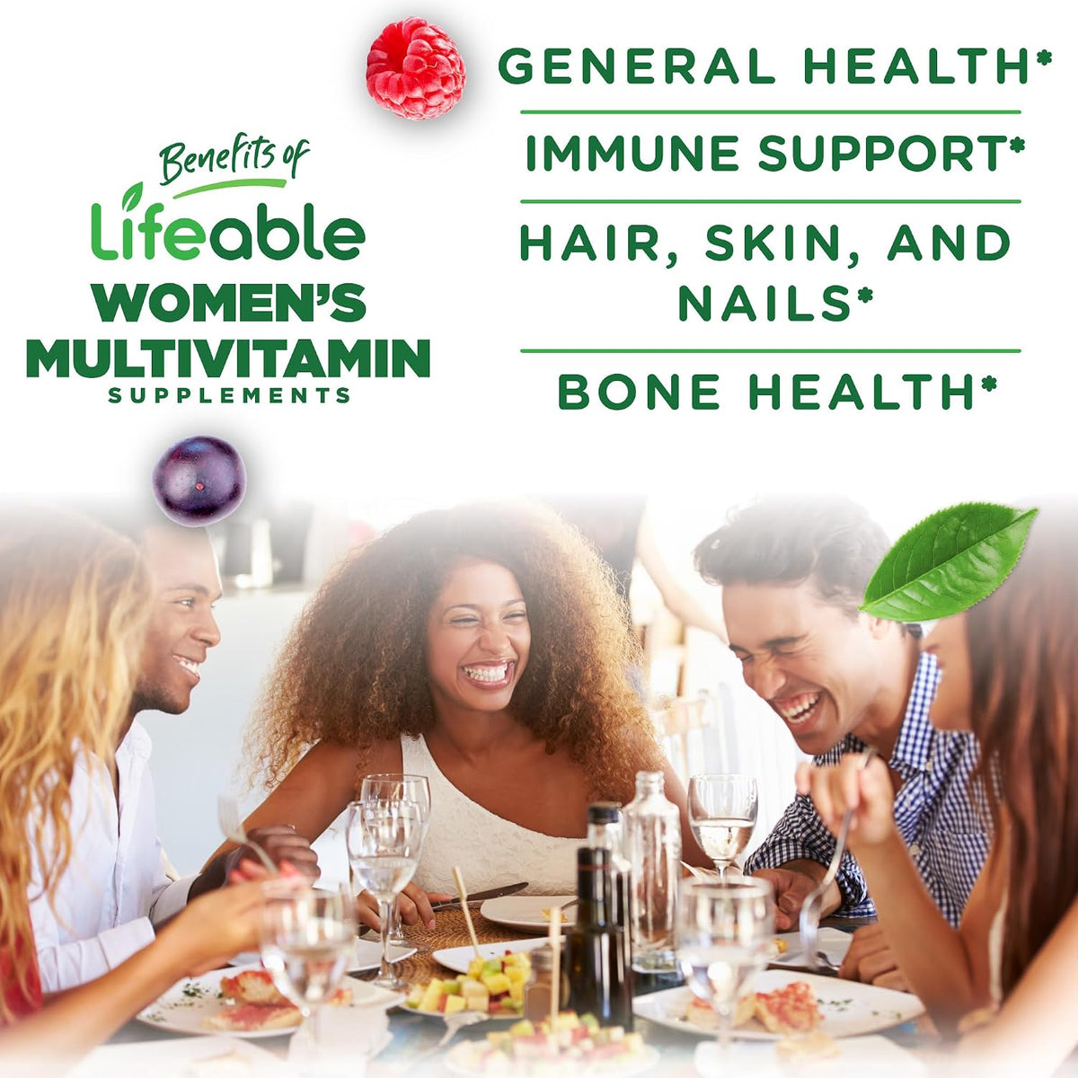 Lifeable Women's Multivitamin Gummy | with Vitamin A, C, D, E, Niacin, B6, Folate, B12, Biotin, Pantothenic Acid, Iodine, Zinc | Great Tasting Multivitamin for Women Gummies | 90 Gummies - görsel 3
