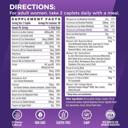 Vitamin World Ultra 360 Multivitamin for Women 50 Plus - 180 Caplets