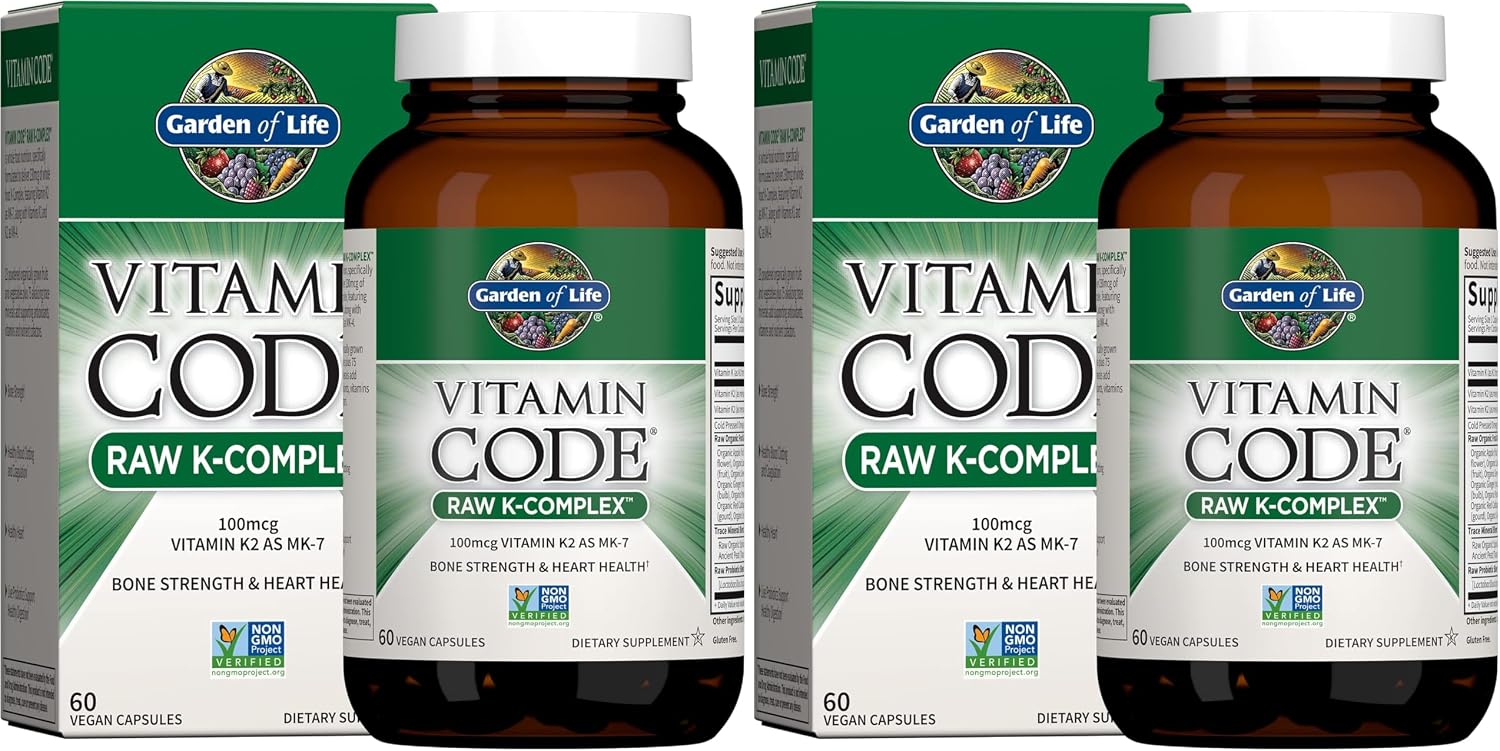 Garden of Life Raw Vitamin Code K Complex - Vitamin K1 & K2 Supplement with Probiotics, 60 Vegan Capsules - görsel 5