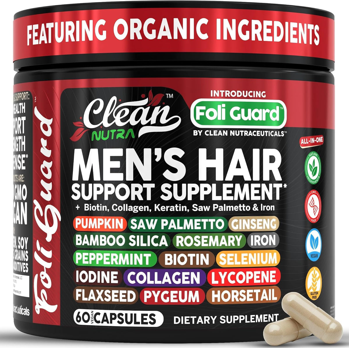Foli Guard Hair Growth Supplement for Men with Biotin, Collagen and Saw Palmetto - görsel 1