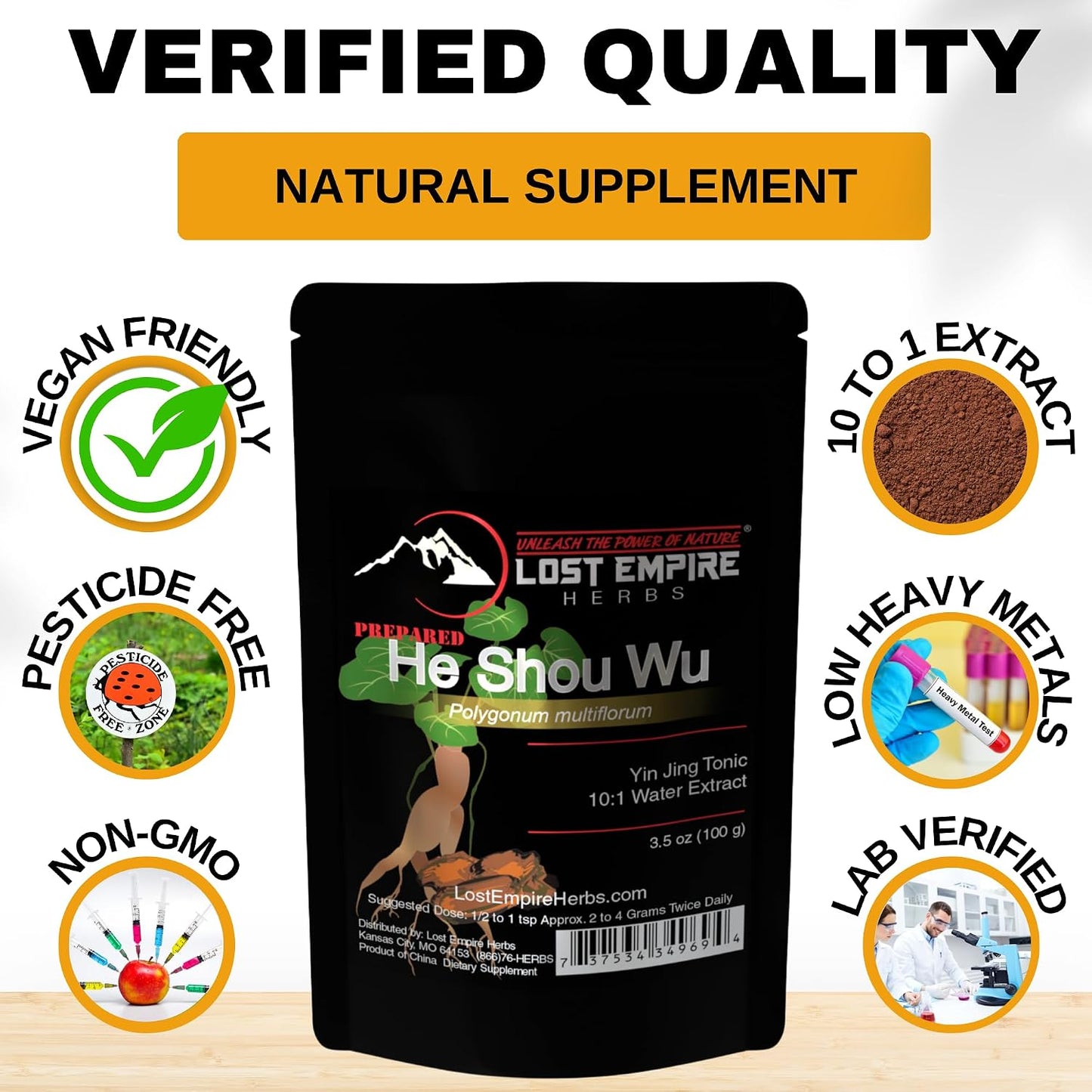 Lost Empire Herbs He Shou Wu 10:1 Extract Powder (100g) - görsel 5