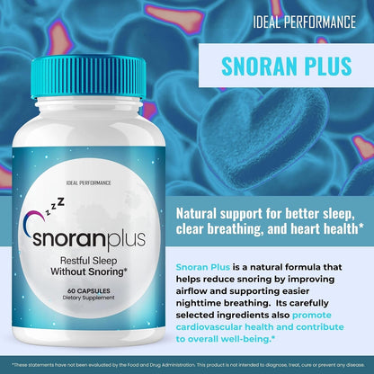 Snoran Plus Capsules – Natural Supplement for Snoring Reduction (60 Capsules)