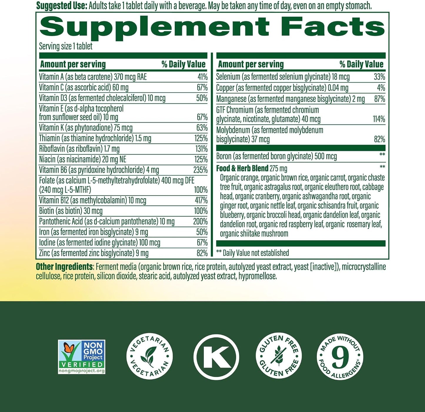 MegaFood Women's Multivitamin One Daily - with Iron, Vitamin C, Vitamin D & B Vitamins - 30 Tablets - görsel 3