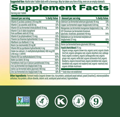 MegaFood Women's Multivitamin One Daily - with Iron, Vitamin C, Vitamin D & B Vitamins - 30 Tablets