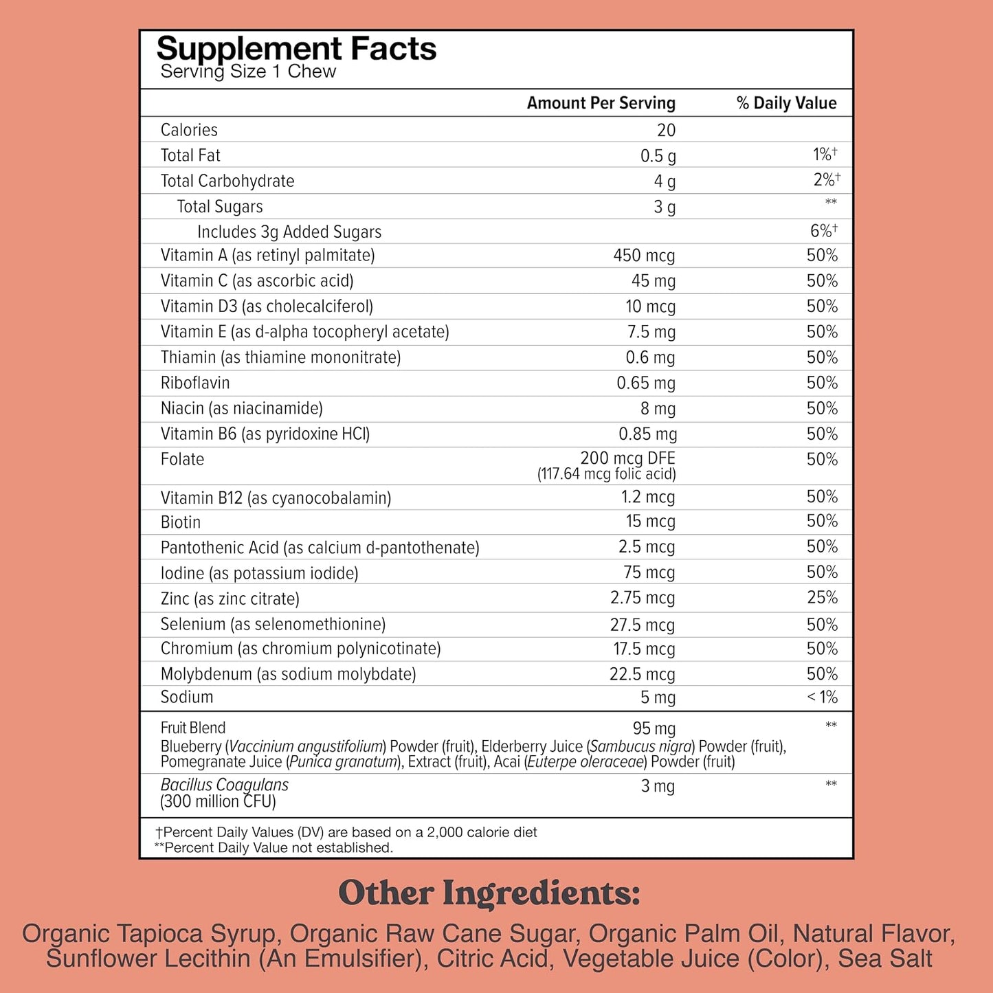 Chewsy Kids' Multivitamin – Wild Berry Flavour Chews with Probiotics & Superfoods, 30-Day Supply - görsel 2