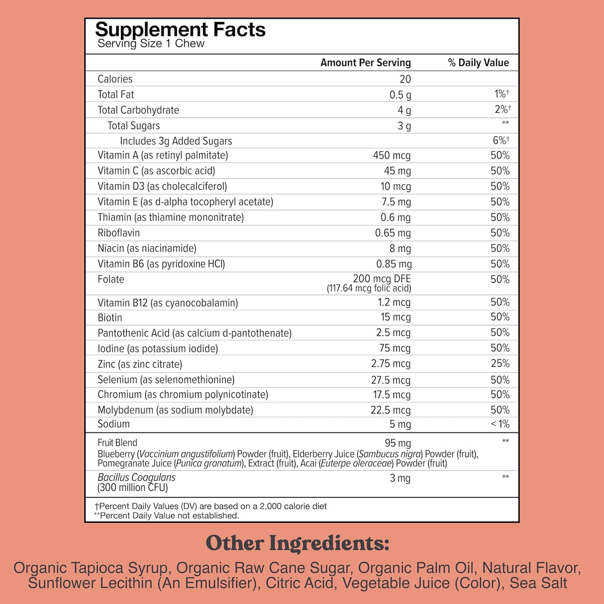 Chewsy Kids' Multivitamin – Wild Berry Flavour Chews with Probiotics & Superfoods, 30-Day Supply - görsel 2