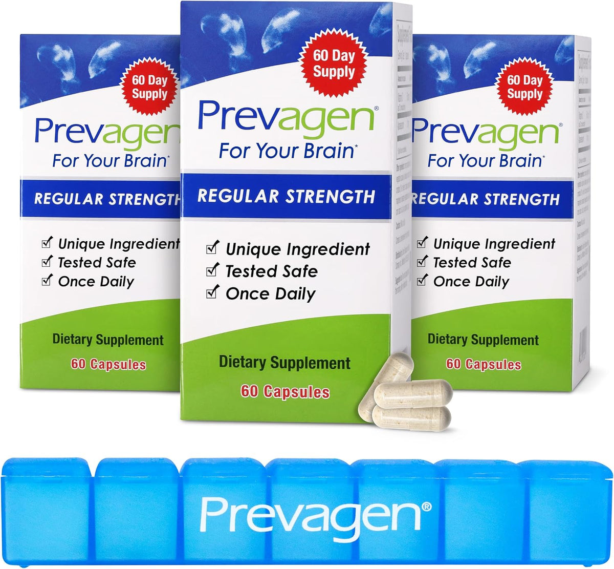 Prevagen Regular Strength - 180 Capsules (6-Month Supply) | Brain Supplement with Apoaequorin & Vitamin D3 - görsel 1