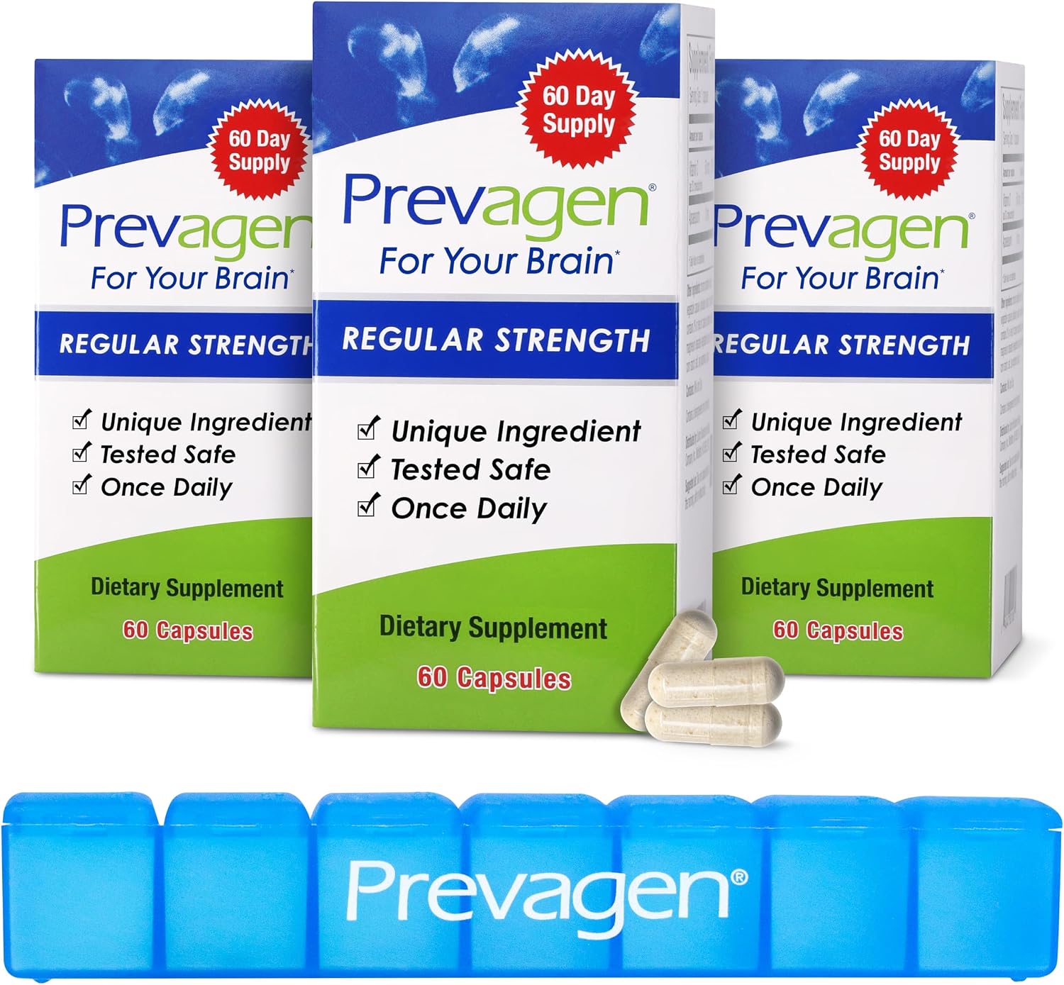 Prevagen Regular Strength - 180 Capsules (6-Month Supply) | Brain Supplement with Apoaequorin & Vitamin D3 - görsel 1