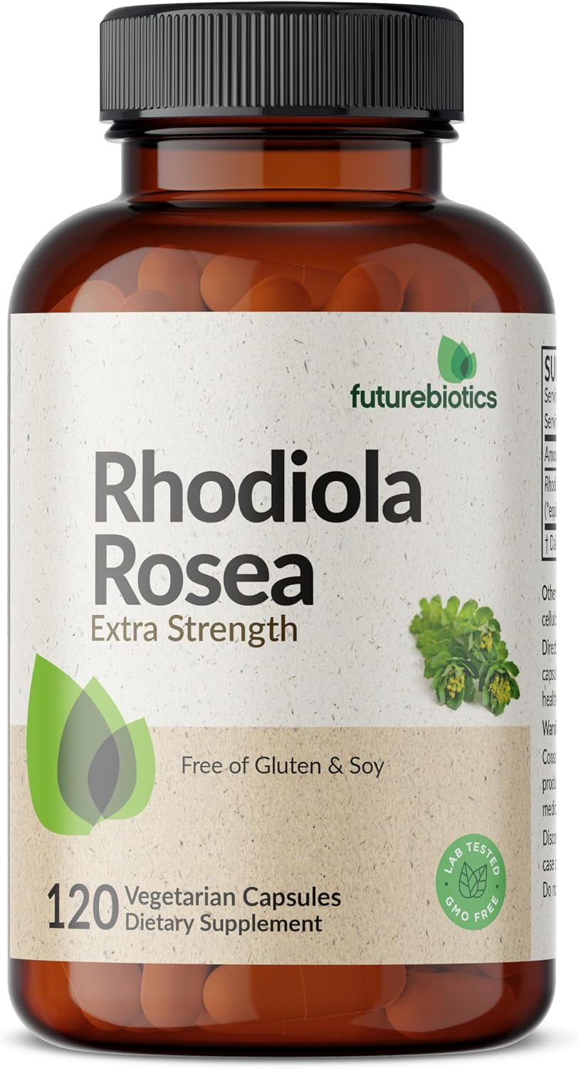 Futurebiotics Rhodiola Rosea Powder Adaptogenic Herb Vegetarian Capsules, 120 Capsules - görsel 1