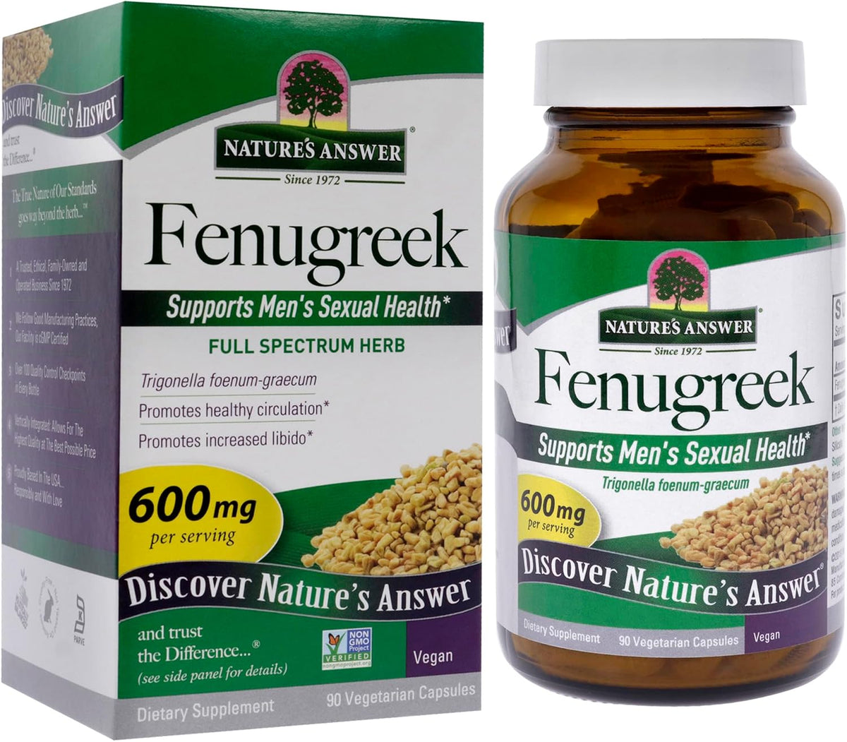 Nature's Answer Fenugreek Seed Supplement – Traditionally Used for Wellness – Non-GMO, Gluten-Free & Vegan (90 Capsules) - görsel 3