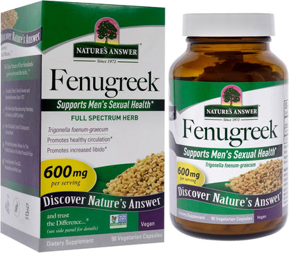 Nature's Answer Fenugreek Seed Supplement – Traditionally Used for Wellness – Non-GMO, Gluten-Free & Vegan (90 Capsules)