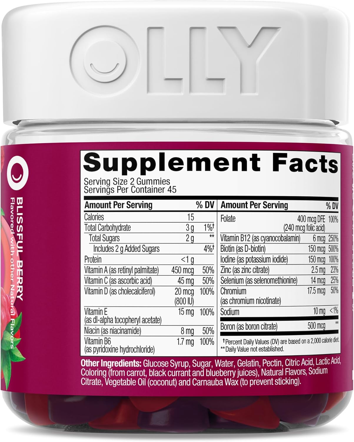 OLLY Women's Multivitamin Gummy – Berry Flavour – 90 Gummies - görsel 10