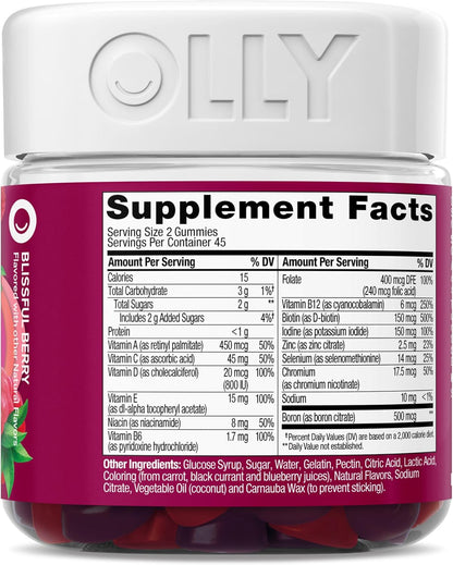 OLLY Women's Multivitamin Gummy – Berry Flavour – 90 Gummies