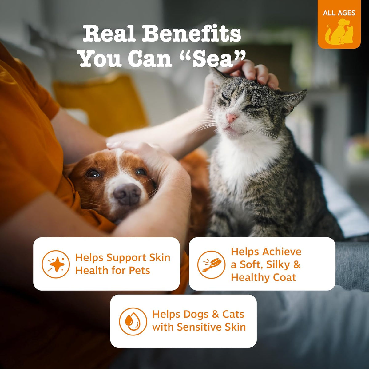 Zesty Paws Wild Alaskan Omega-3 Blend Pollock & Salmon Oil for Dogs and Cats (907 ml) - görsel 2