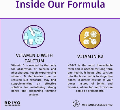 Orthomax - Vitamin D3 & K2-M7 + Calcium Dietary Supplement