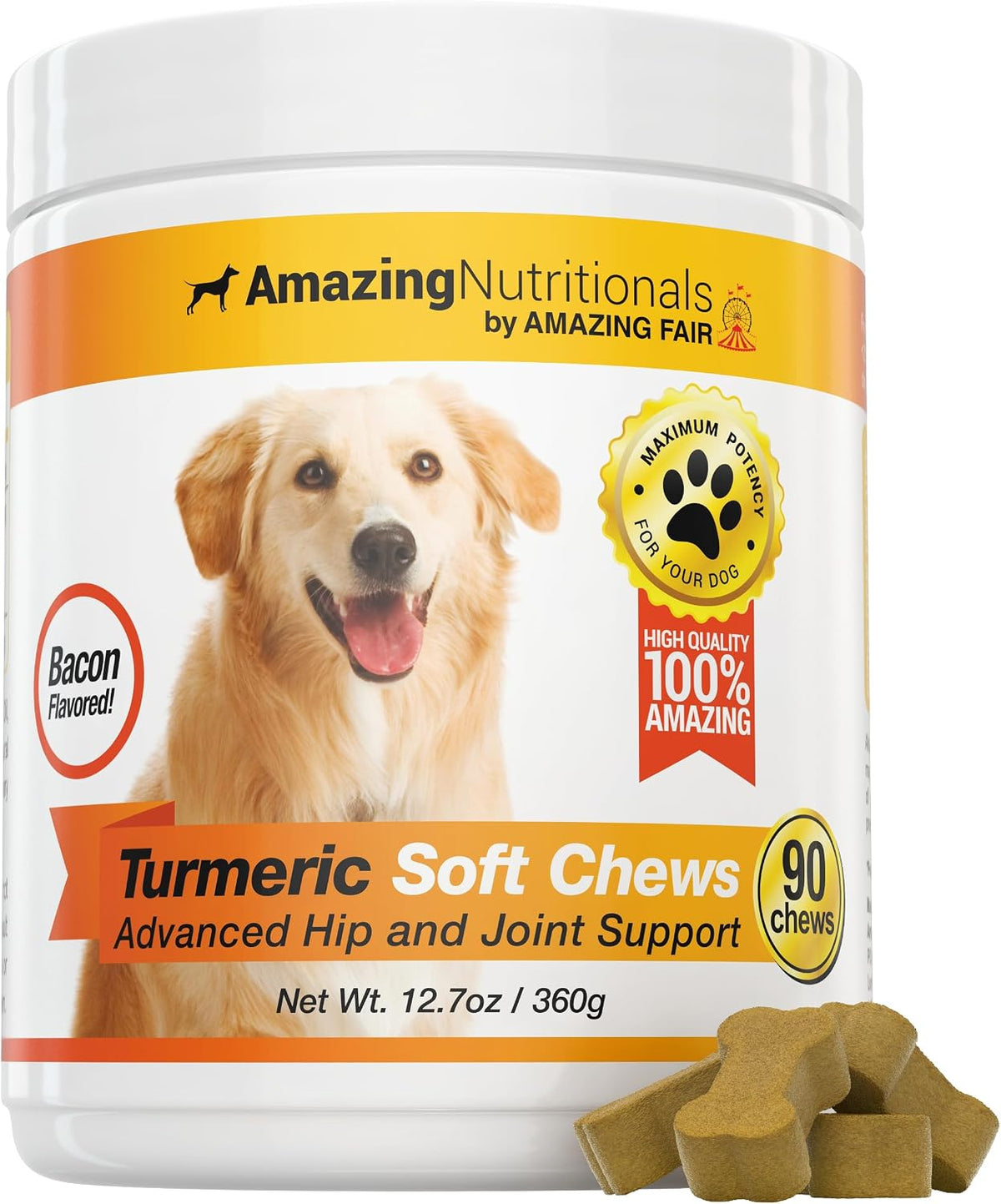 Amazing Turmeric for Dogs Curcumin Pet Antioxidant, 120 Chews - görsel 6