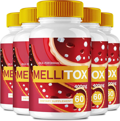 MelliTox Capsules – Overall Health and Wellbeing Supplement, Maximum Strength, All Natural (5 Pack)