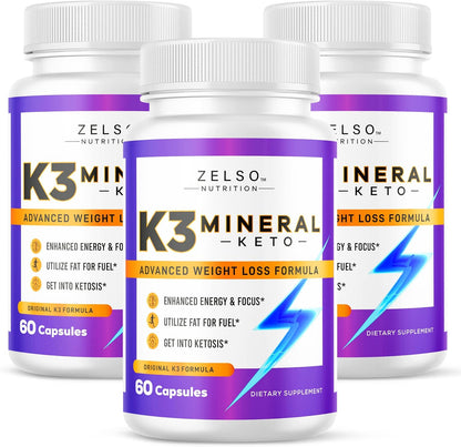 ZELSO K3 Mineral Weight Loss Pills (2 Pack) - 2 Months Supply