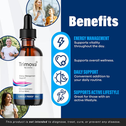 Trimova Metabolic Support Liquid Drops – Advanced Formula, 3 Bottles (90-Day Supply)