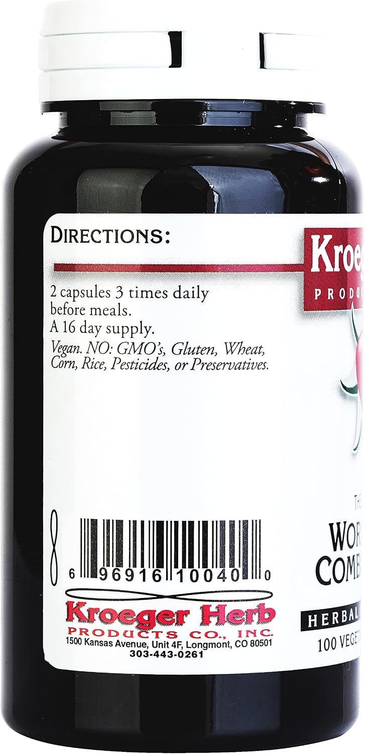 Kroeger Herb Wormwood Combination - 100 Vegetarian Capsules - görsel 5
