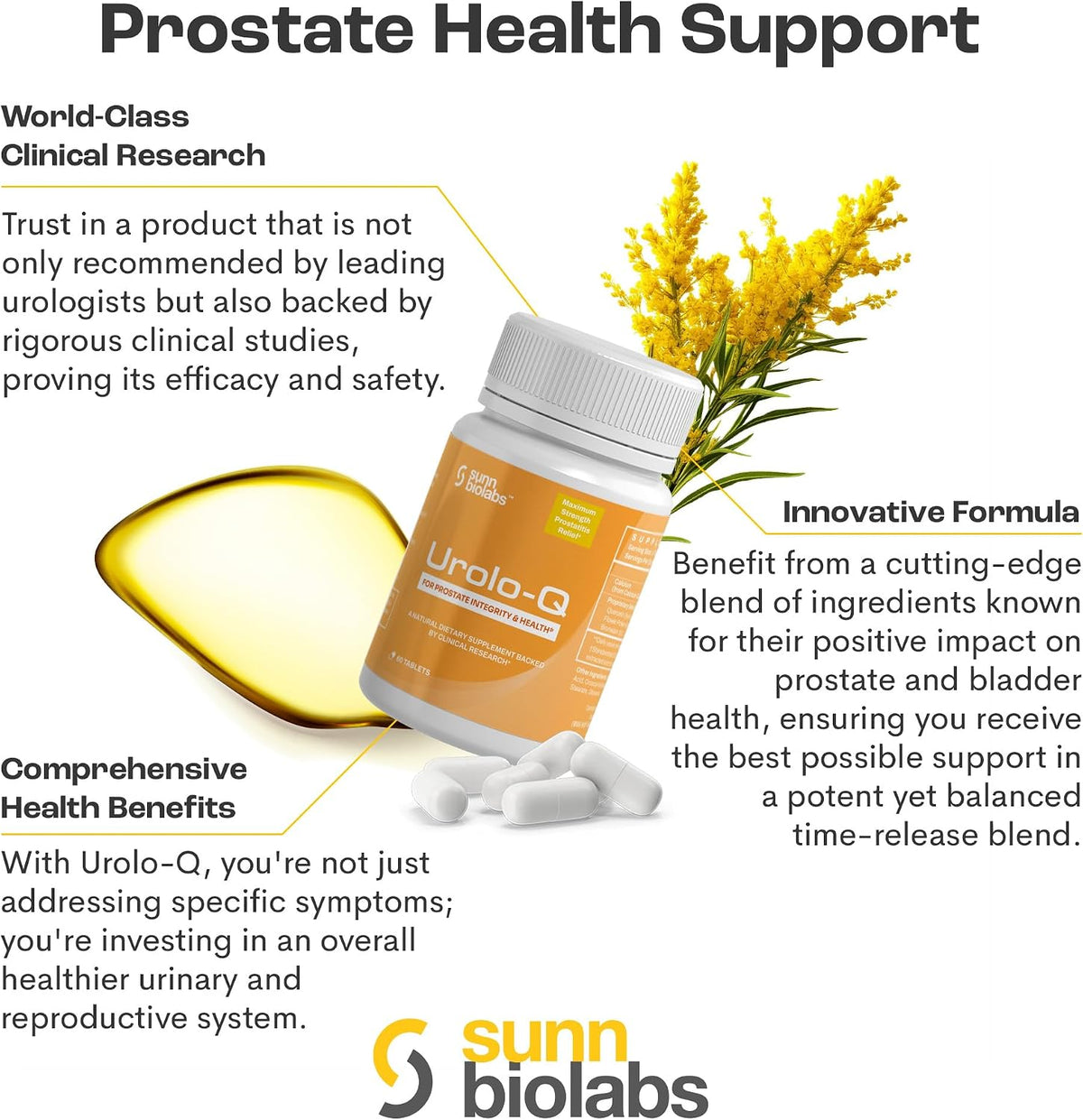 Urolo-Q Extra-Strength Prostate Support - Time-Release Formula with Pollen Extract - görsel 4