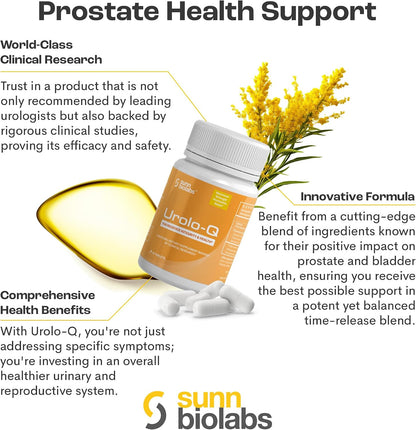 Urolo-Q Extra-Strength Prostate Support - Time-Release Formula with Pollen Extract