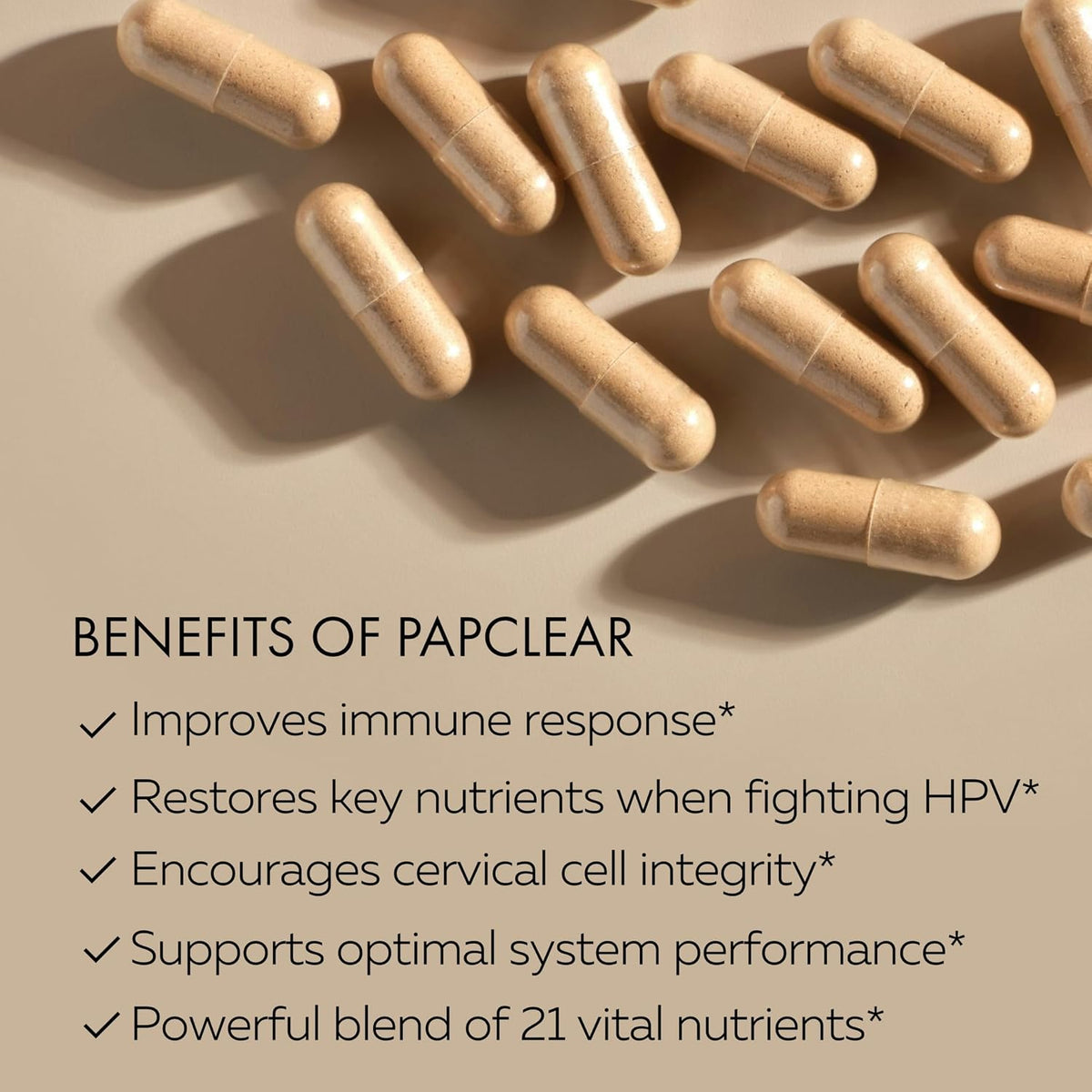 PAPCLEAR Physician Formulated | Natural Immune Support Supplement with 21 Vitamins & Nutrients | 90 Capsules - görsel 3