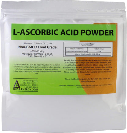 Duda Energy L-Ascorbic Acid Powder (Vitamin C) - 3.6 kg Bucket
